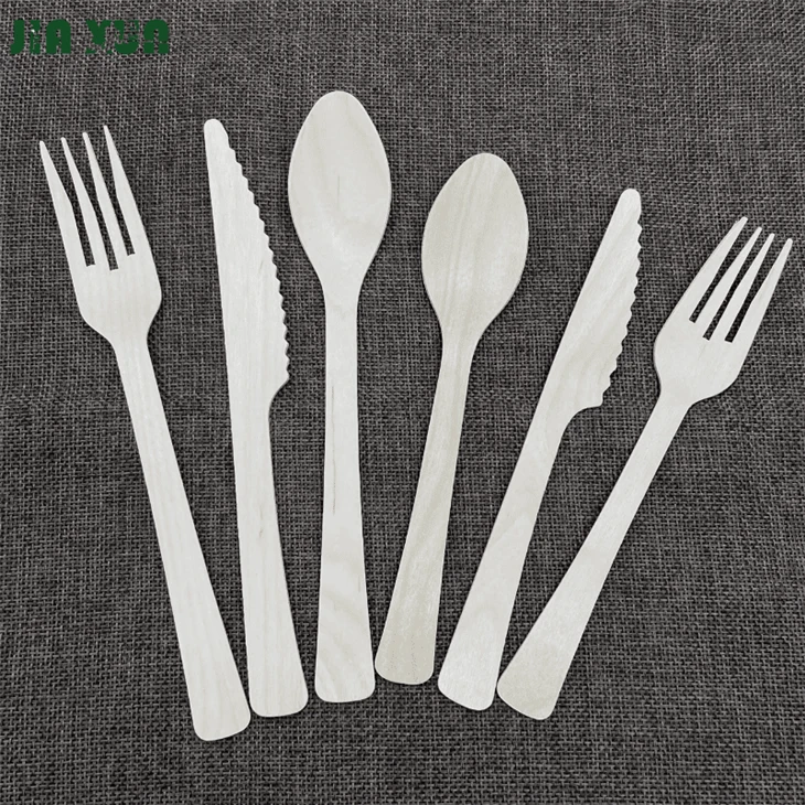 Disposable Tableware Sets Wooden Spoon Cutlery